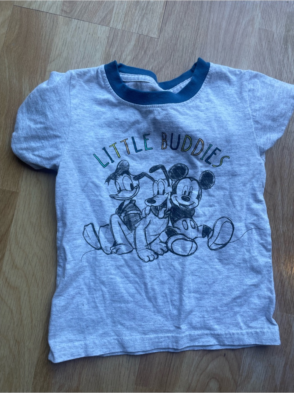 Mickey mouse and Buddies Graphic Ringer Tee - Blue Trim